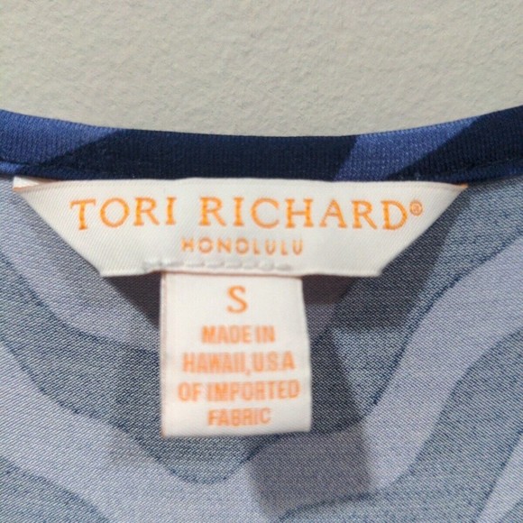 Tori Richard Honolulu Womens Size S Sleeveless Maxi Dress Blue Geometric Print - Picture 5 of 9